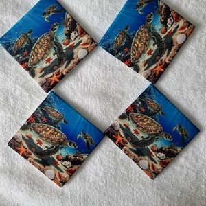 Sea Turtle Ocean Coasters Set